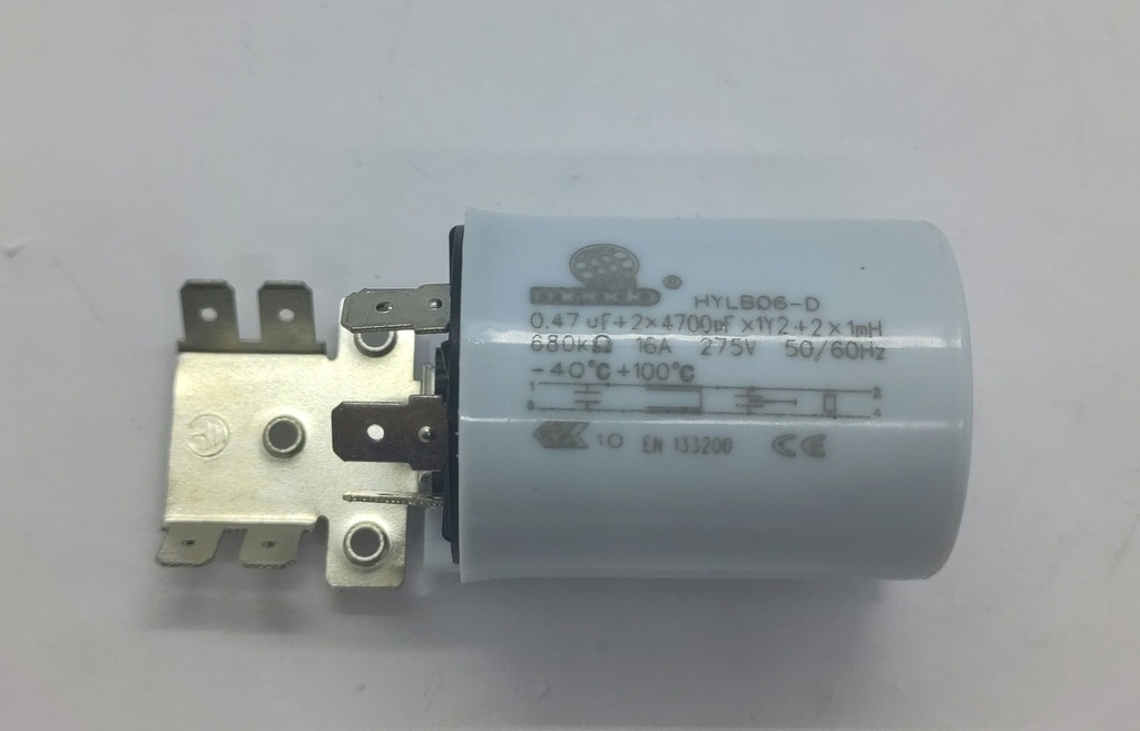 Filtre antiparasite - 0.47uF + 2x0.047uF - 275V - Universel