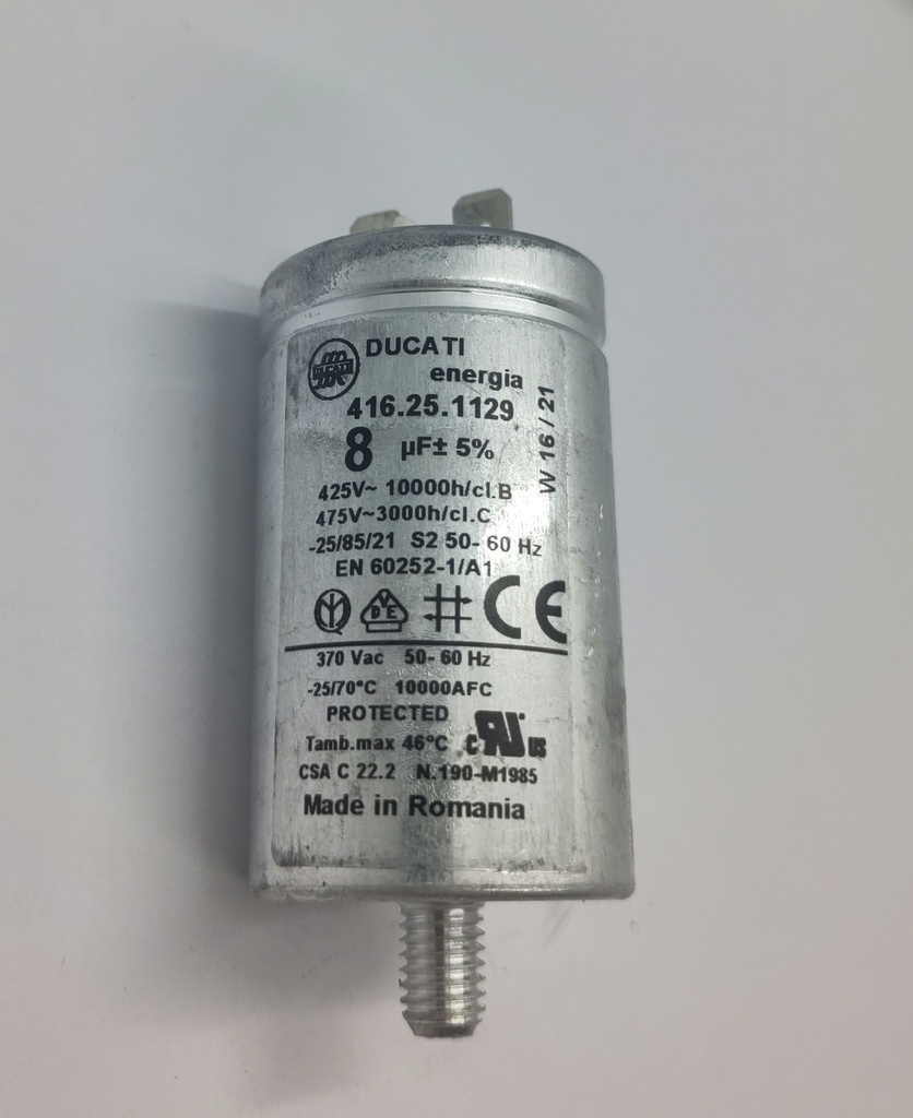 Condensateur Ducati (vissé) - ø35 x 66mm - 8uF - 450Vac - Universel