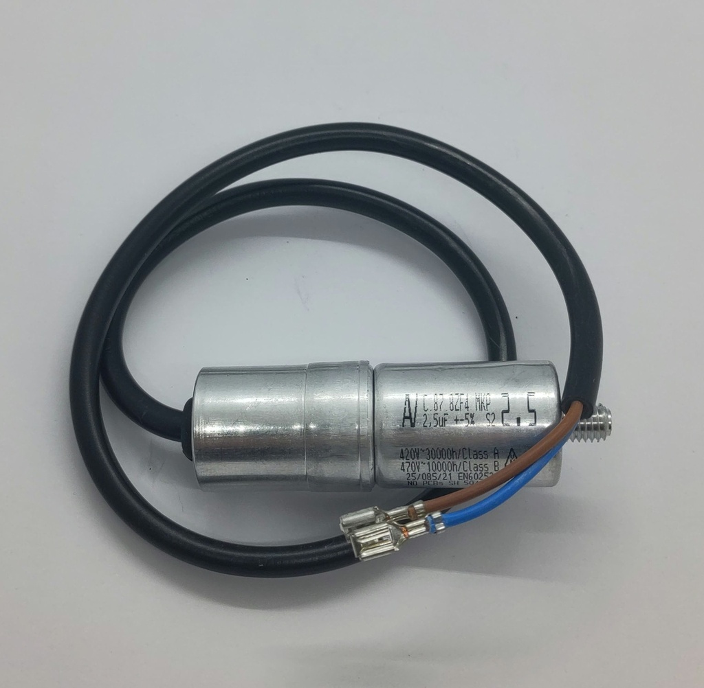 Condensateur MKB MP2.5 (vissé) - ø26 x 71mm - 2.5uF - 425Vac - Universel