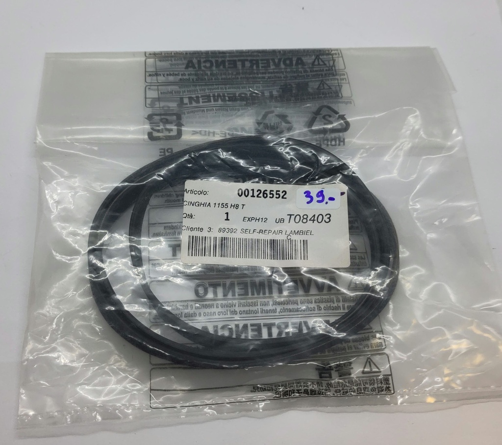 Courroie Poly V (rainure) 1155 H8 x 12mm - Universel