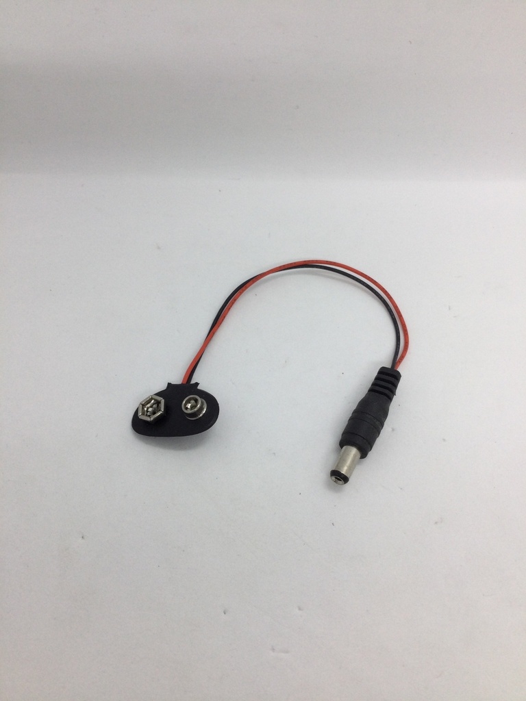 Câble mâle (5.5x2.1 / connecteur piles 9V) - droit - 18.5cm