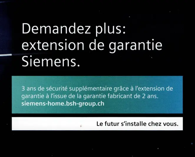 Formulaire : Prolongation de Garantie +3 ans - Siemens