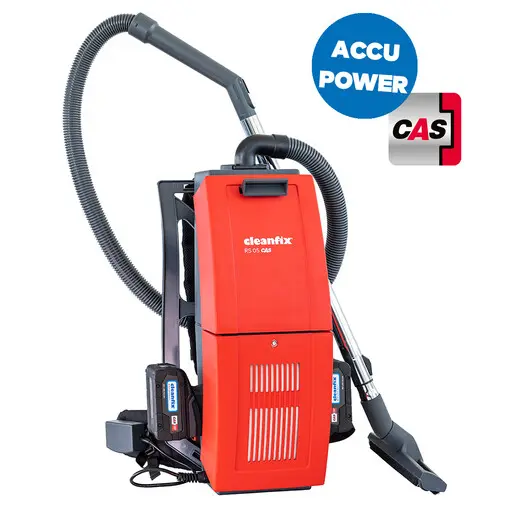 [025.503SEV] Aspirateur Dorsal avec 2 Accu CAS 10Ah - Cleanfix - Professionnel / Domestique