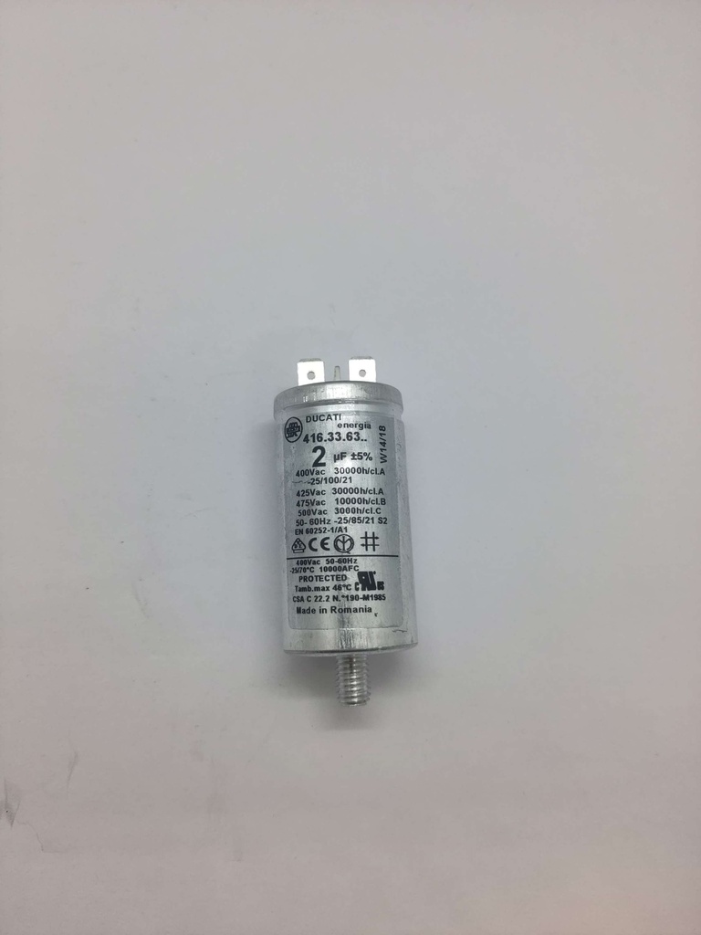 Condensateur Ducati (vissé) - ø30 x 65mm - 2uF - 400Vac - Vzug / Universel