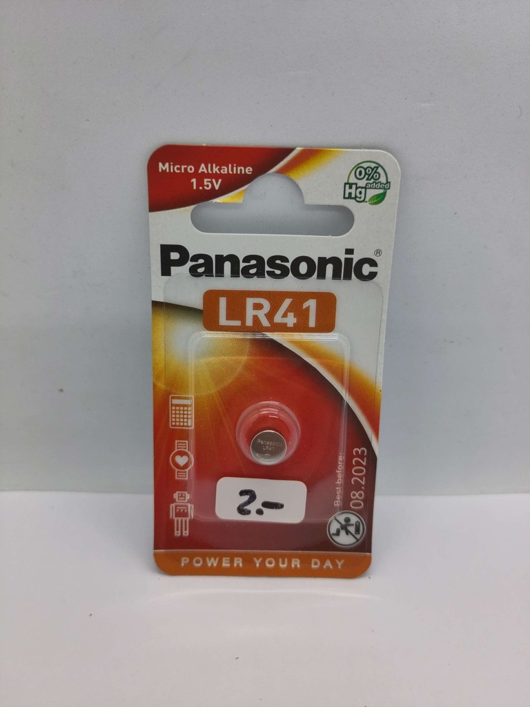 Pile panasonic bouton : LR41 - 1.55V - ø7.9x3.6mm - AG3 - SR41 - LR736