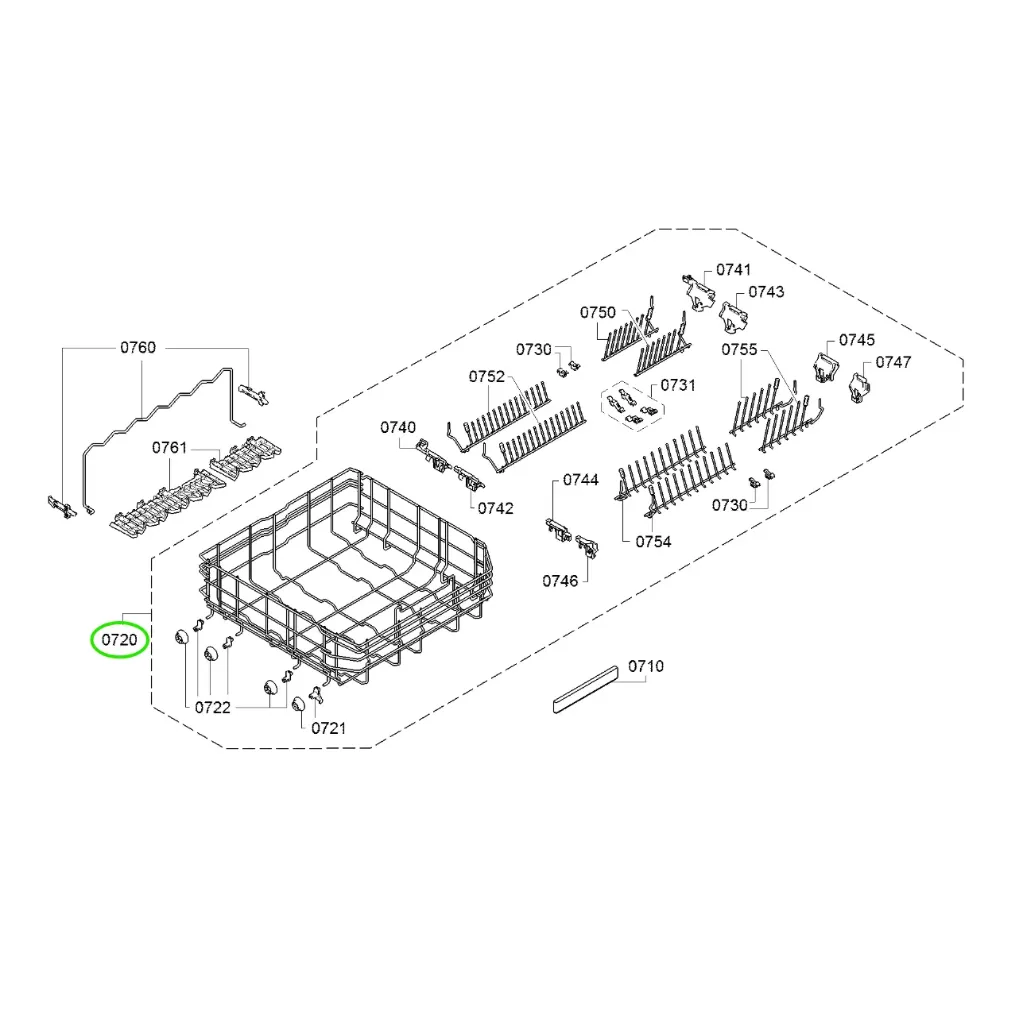 Panier inférieur lave-vaisselle Bosch Siemens 20001981