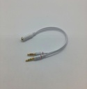 Adaptateur mini câble (20) fiche jack 3.5mm 2x mâle (3pin) / 1x femelle (4pin)