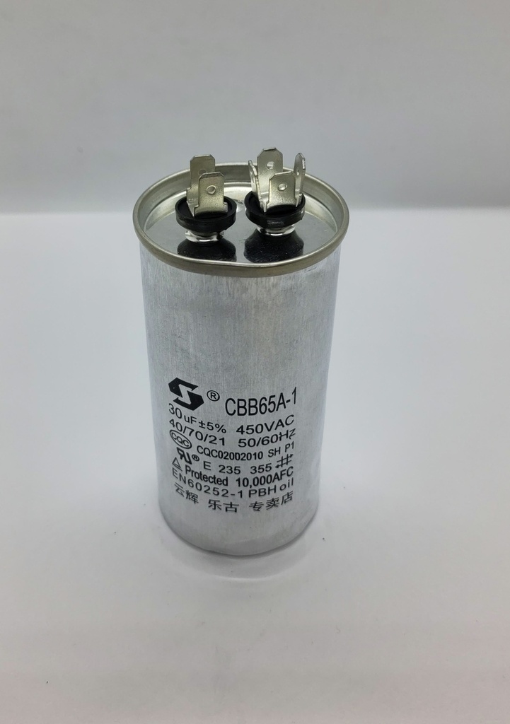 Condensateur CBB65A-1 - ø50 x 103mm - 30uF - 450Vac - Universel