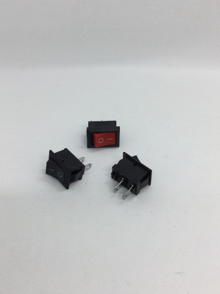 Interrupteur on/off - noir/rouge - (21x15mm) 2 pins - 6A(max.) - 250V - KCD101
