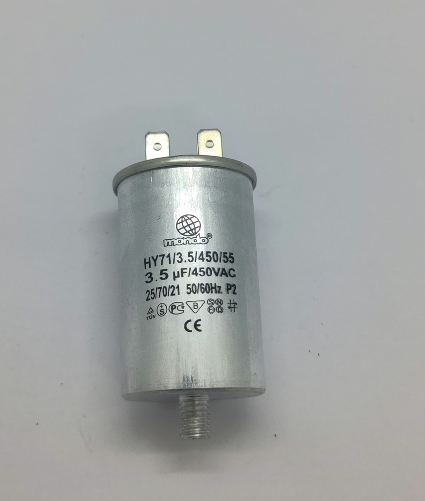 Condensateur Mondo (vissé) - ø36x 58mm - 3.5uF - 450Vac - Universel
