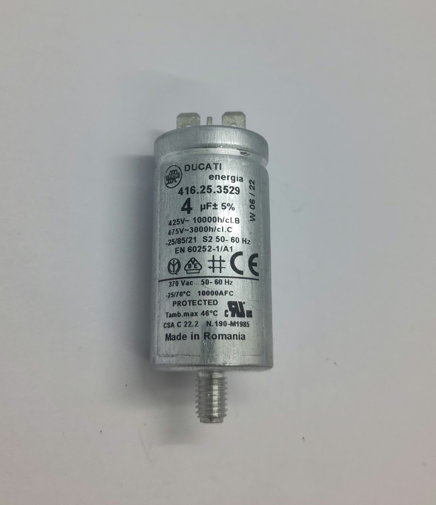 Condensateur Ducati (vissé) - ø30 x 64mm - 4uF - 450Vac - Universel