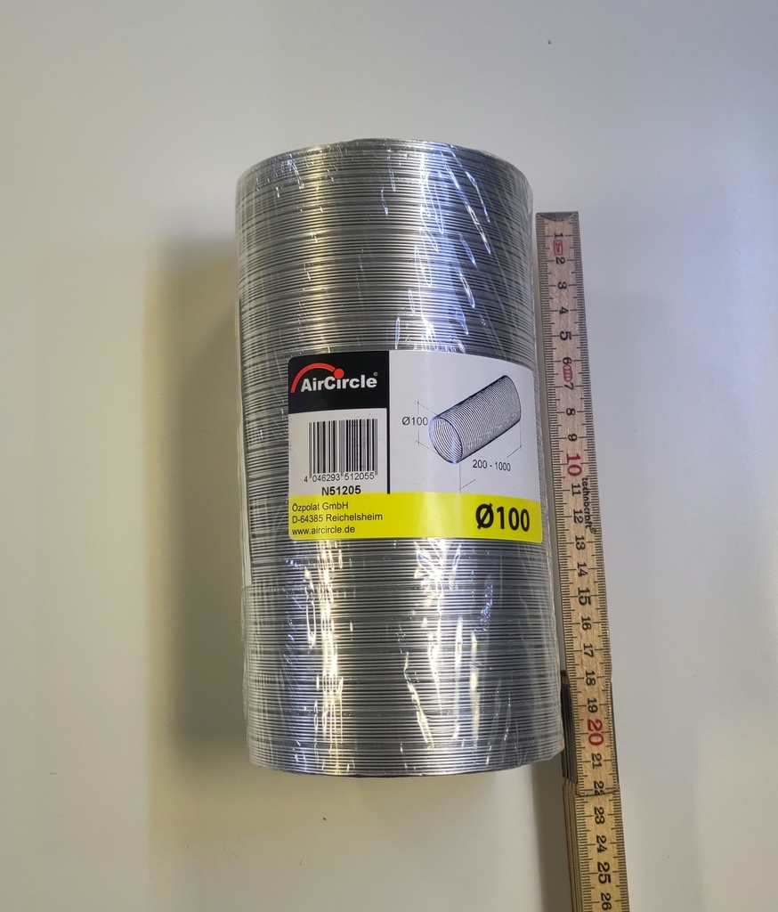 Gaine Aluminium ø100mm x 1 mètre - N51205 - Hotte - Universel