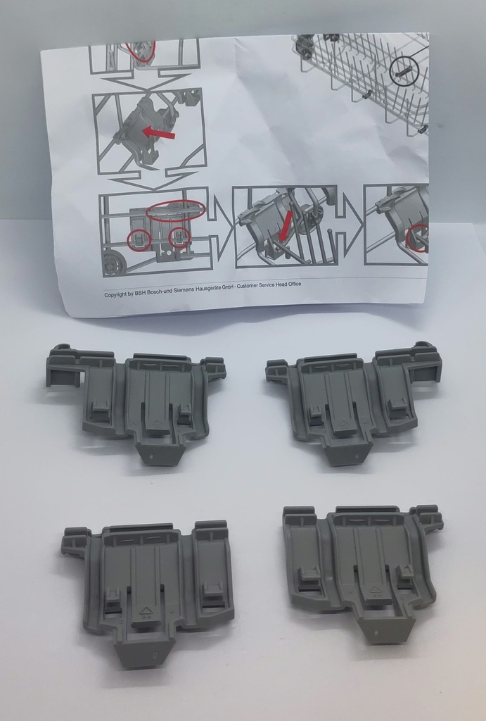 Kit fixation Panier inférieur - 00611473 - lave-vaisselle - Bosch / Siemens