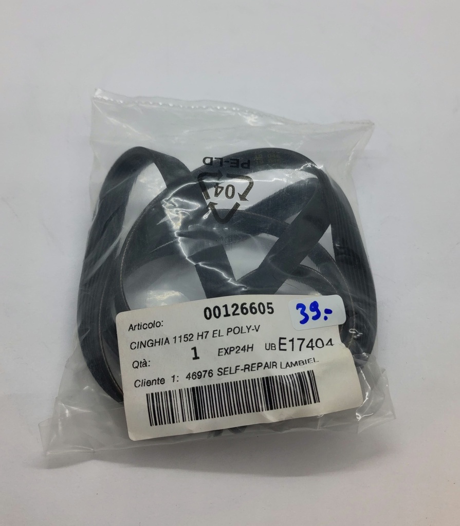 Courroie Poly V (rainure) 1152 H7 x 11mm - Universel