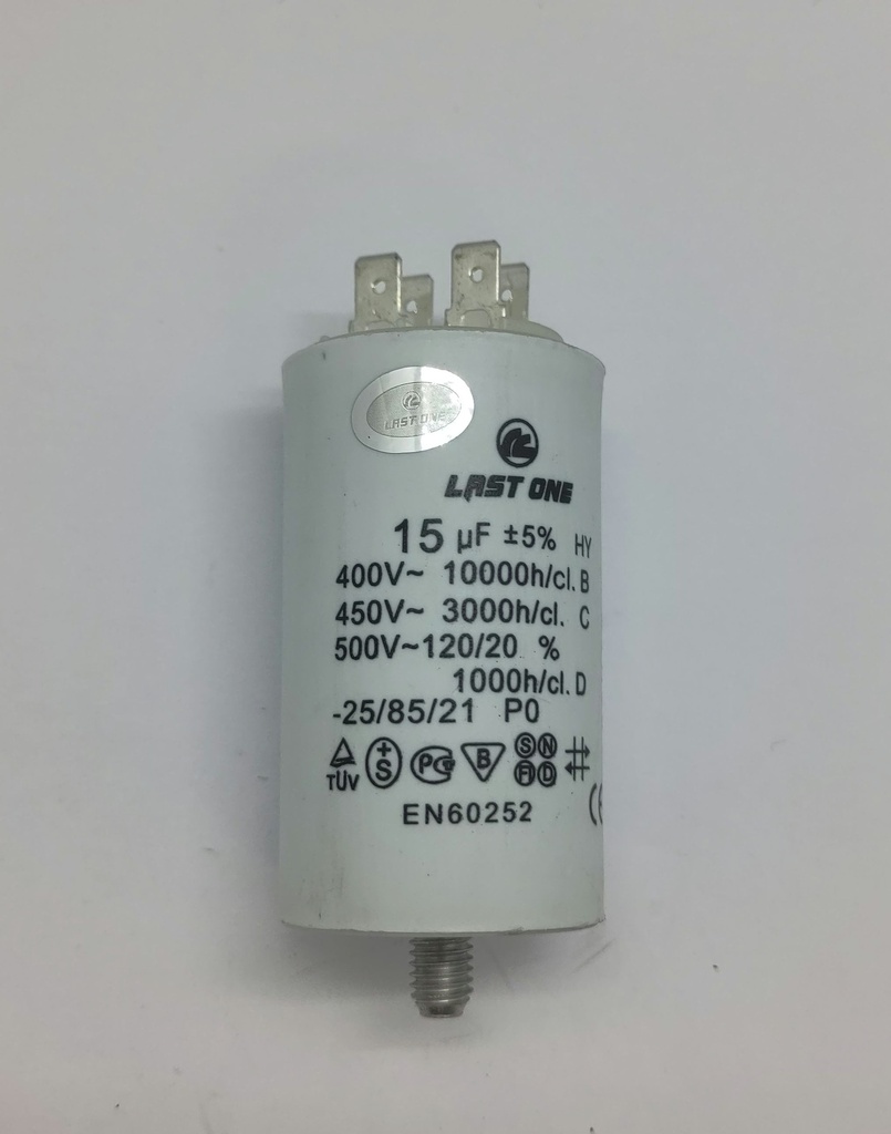 Condensateur LastOne (vissé) - ø40 x 72mm - 15uF - 450Vac - Universel