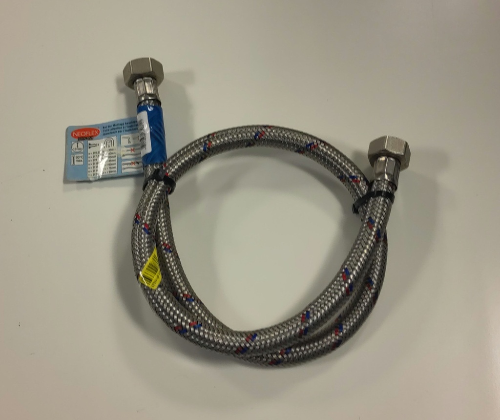 Tuyau d'arrivée d'eau - max.10 bar & 90 °C - 2x femelle 3/4" - 98cm - Universel