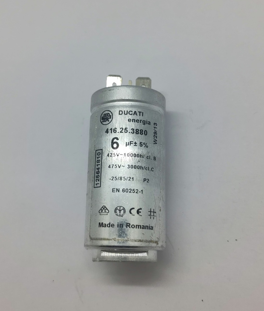 Condensateur Ducati (clipé) - ø30 x 69mm - 6uF - 450Vac - Electrolux / Universel