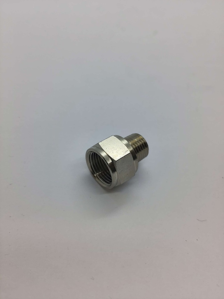 Raccord acier inox mâle 1/4" x  femelle 3/8"