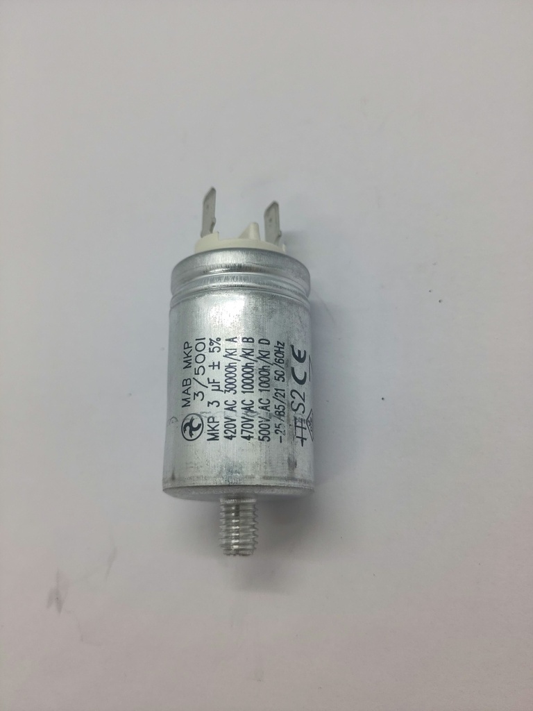 Condensateur 3uF Electrolux MAB MKP (vissé) 500Vac