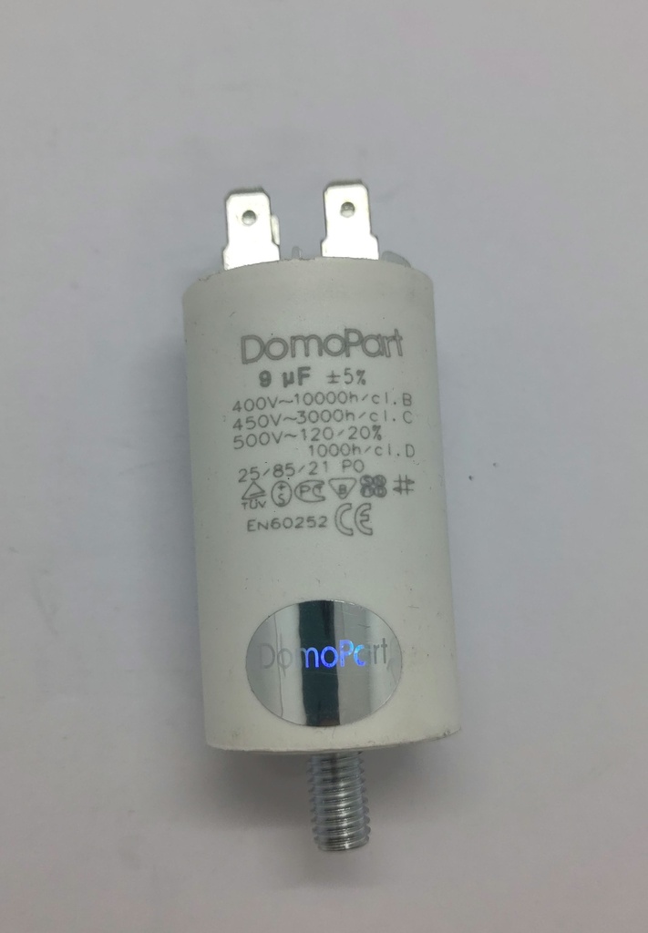 Condensateur DomoPart (vissé) - ø34 x 64mm - 9uF - 450Vac - Universel