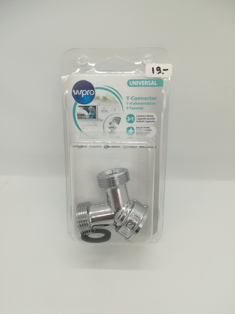 Raccord laiton chromé double 3/4" Wpro