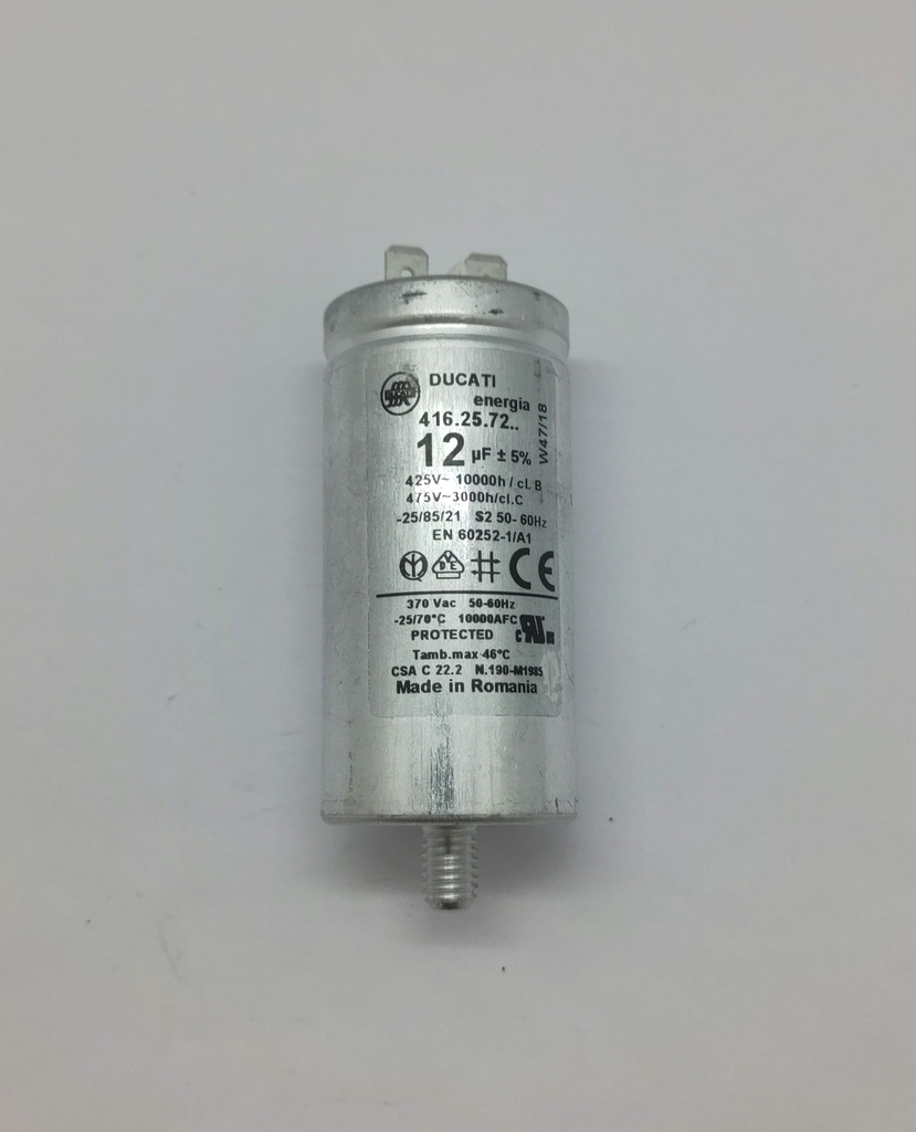 Condensateur Ducati (vissé) - ø35 x 78mm - 12uF - 450Vac - Universel