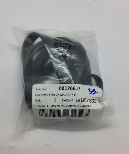 [#D319056] Courroie Poly V (rainure) 1184 J6 x 14mm - Universel