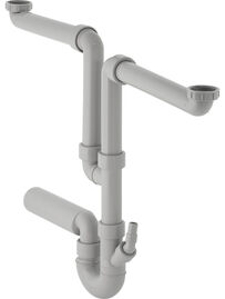 [10018393] Tuyau d'écoulement double sous évier avec siphon - 2" - 152.806.06.1 - Geberit