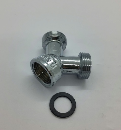Raccord double 3/4" avec joint - chromé - Universel