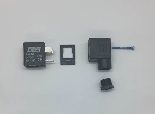 Kit Bobine 22x28x29mm ø8mm - 24V - avec joint et fiche femelle - Universel