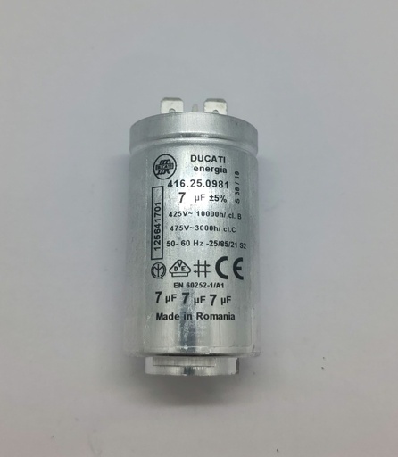 [#9040503] Condensateur Ducati (clipé) - ø35 x 70mm - 7uF - 450Vac - Electrolux / Universel