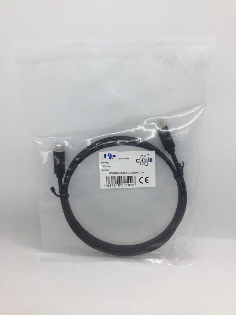 Lot 2 câbles mâle/mâle (USB 3.1 C / USB 3.1 C) - 1.2 mètre - droit - Universel