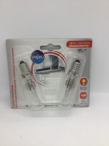 [#4861063] Kit 2 Ampoules Halogène - E14 - 28W - 230V - 370lm - Hotte - Universel