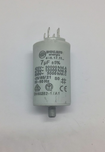 [#H339037] Condensateur Ducati (vissé) - ø36 x 62mm - 7uF - 450Vac - Electrolux / 