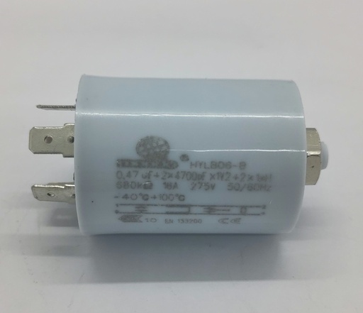 Filtre antiparasite - 0.47uF(X1) + 2x0.047uF (Y2) - 275V - Universel