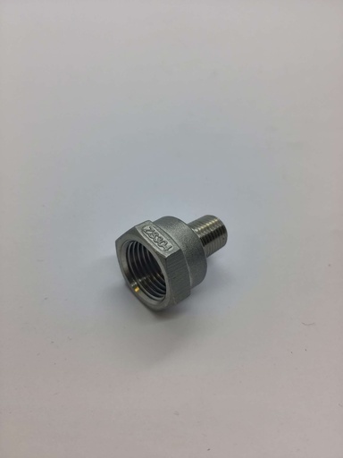 Raccord mâle 1/4" x  femelle 1/2"- Inox - Universel