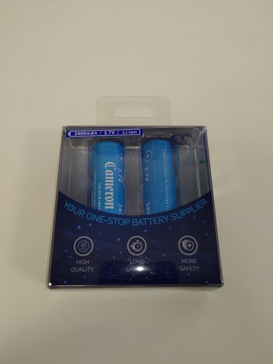 Batterie rechargeable Li-ion - 3400mAh - 3,7V - lot 2 pièces