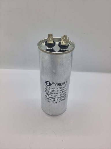 Condensateur CBB65A-1 - ø50 x 103mm - 50uF - 450Vac - Universel