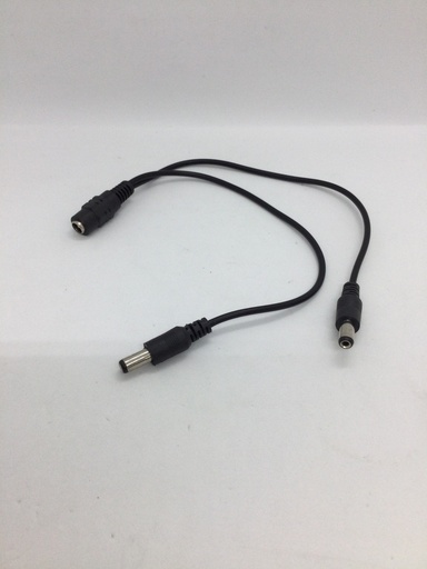 Câble double 2x mâle/1x femelle (5.5x2.1 / 5.5x2.1) - droit - 27cm - Universel