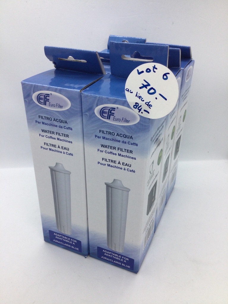 Filtre Machine à café Jura WF043 - lot 6 filtres Compatible Claris Blue