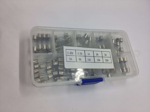 Kit Fusible en verre 0.25A à 20A - 5X20mm - Universel