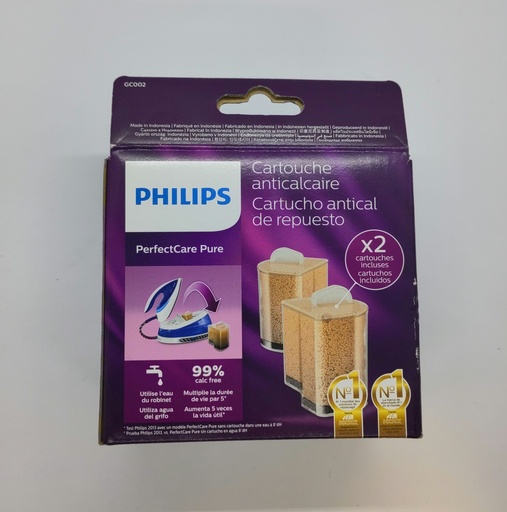 [#F666655] Lot 2 cartouches Filtre Anticalcaire - GC001/10 - Station de repassage - Philips