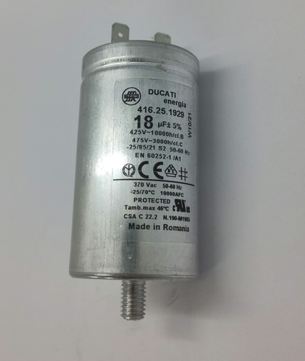 [#G873480] Condensateur Ducati (vissé) - ø40 x 78mm - 18uF - 450Vac - Universel