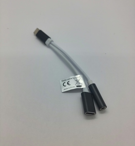 [#M480001] Adaptateur avec mini câble USB-C à fiche jack & USB-C  femelle - OTB / Universel