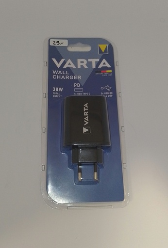 [#M959162] Chargeur 5V à 12V - 38W - 2xUSB (QC) 3A+ 1xUSB Type C PD 3A - Varta / Universel