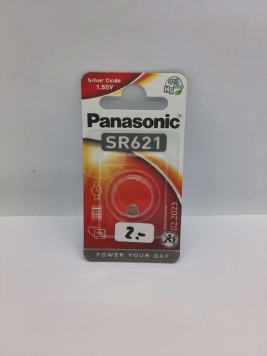 [#F20029] Pile bouton : SR621 - 1.55V - ø6.8x2.15mm - AG1 - SR60 - Panasonic / Universel