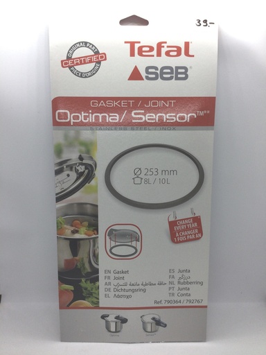[#807679] Joint silicone - 8-10 litres/dia. 253mm - 790364 - autocuiseur - Tefal / Optima