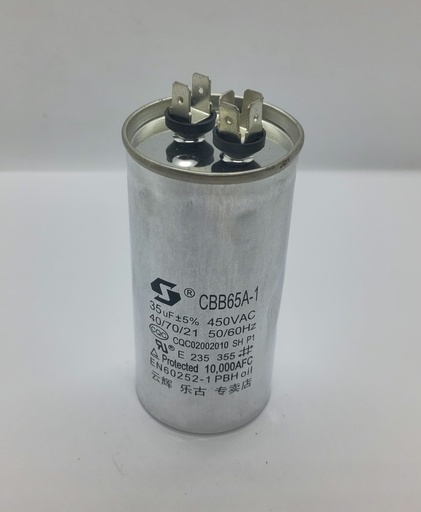 Condensateur CBB65A-1 - ø50 x 103mm - 35uF - 450Vac - Universel