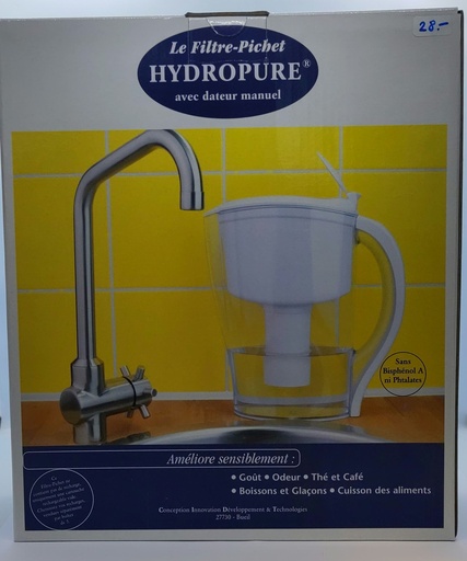 [#CI030] Filtre Pichet (carafe) avec dateur manuel - Hydropure / Universel