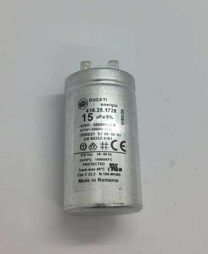 [#G873478] Condensateur Ducati (plat) - ø40 x 78mm - 15uF - 450Vac - Universel